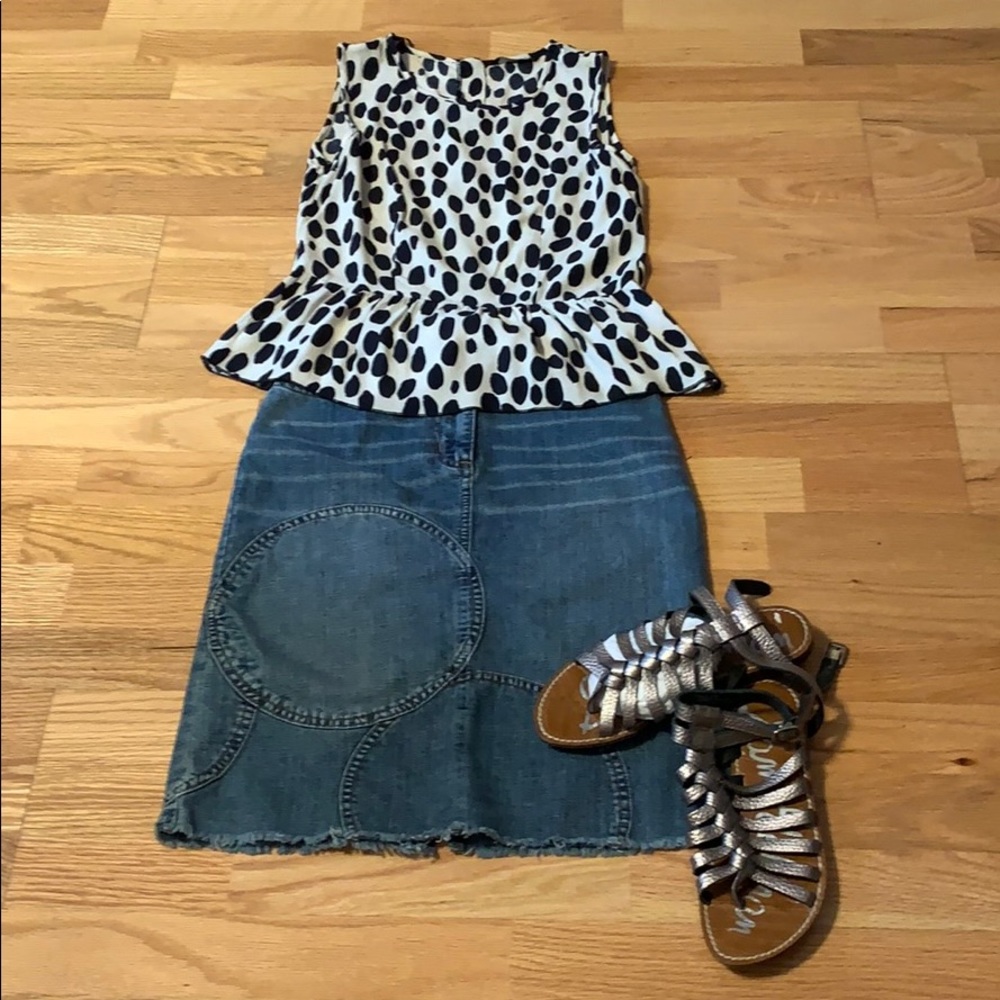H&M Polka dot Peplum top Back zip - Picture 12 of 16